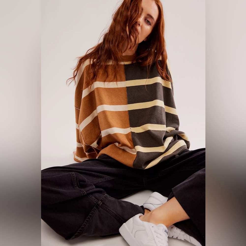 NWT Free People Uptown Stripe Pullover XS